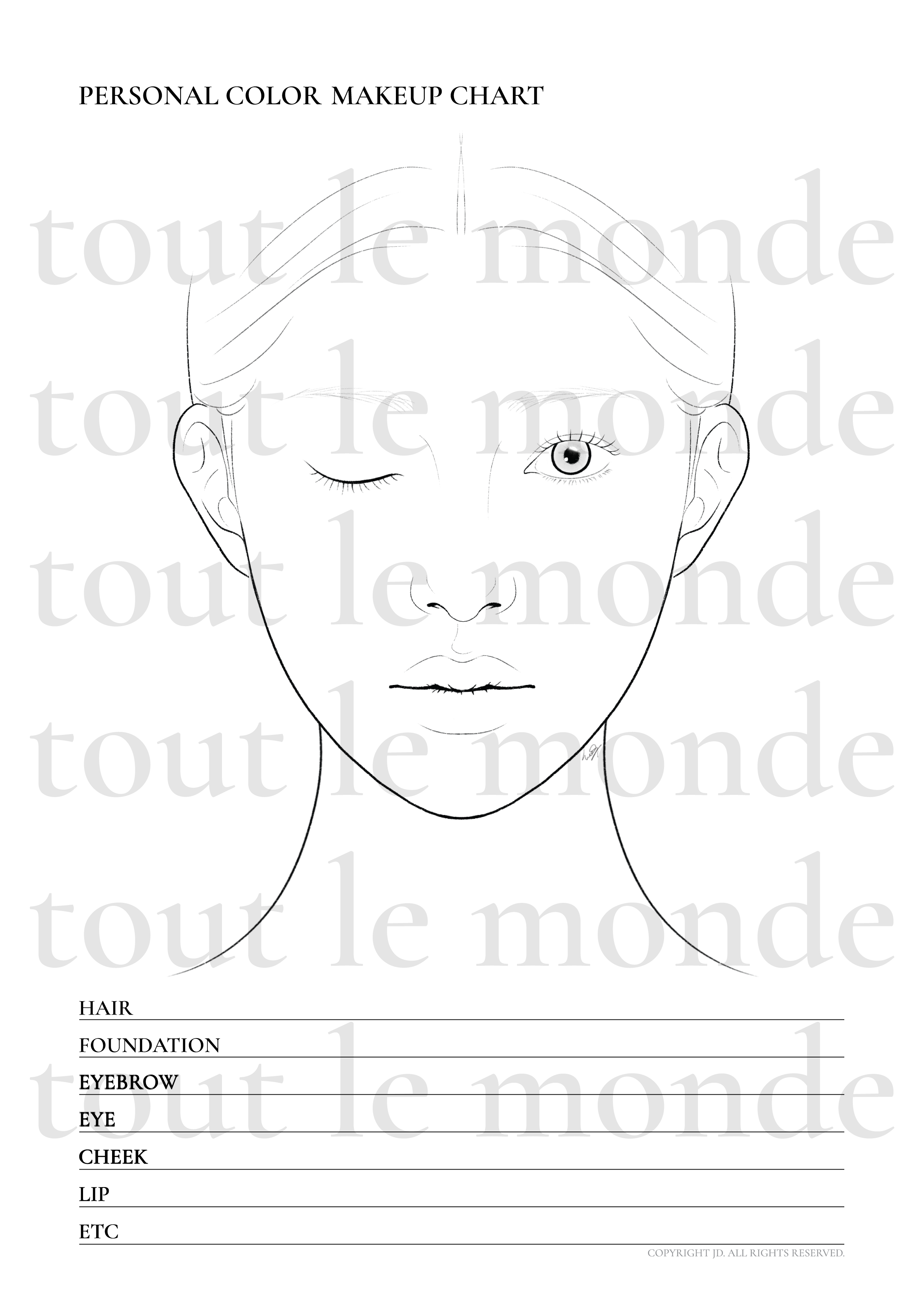 no09 personal color face chart
