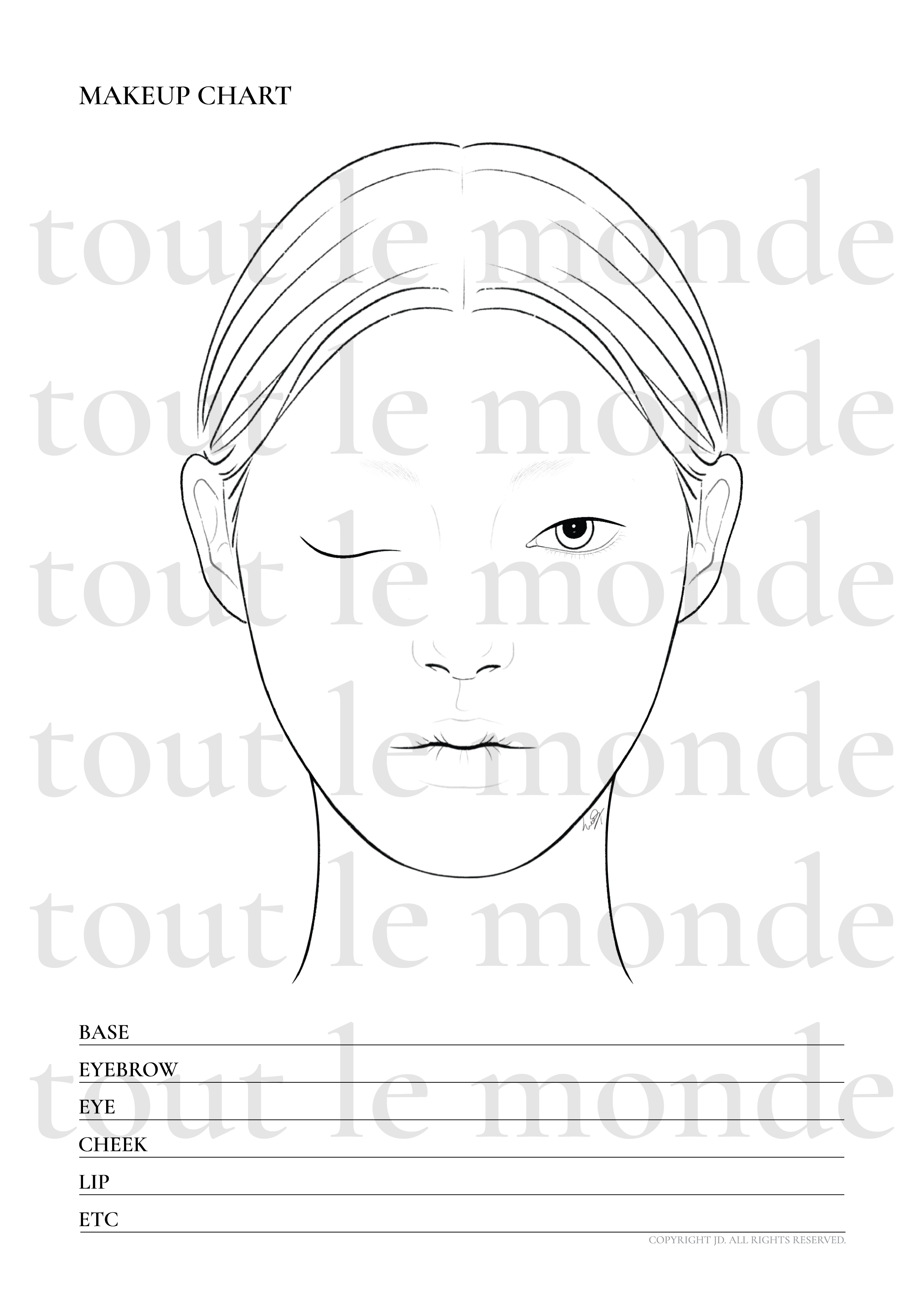 no03 face chart
