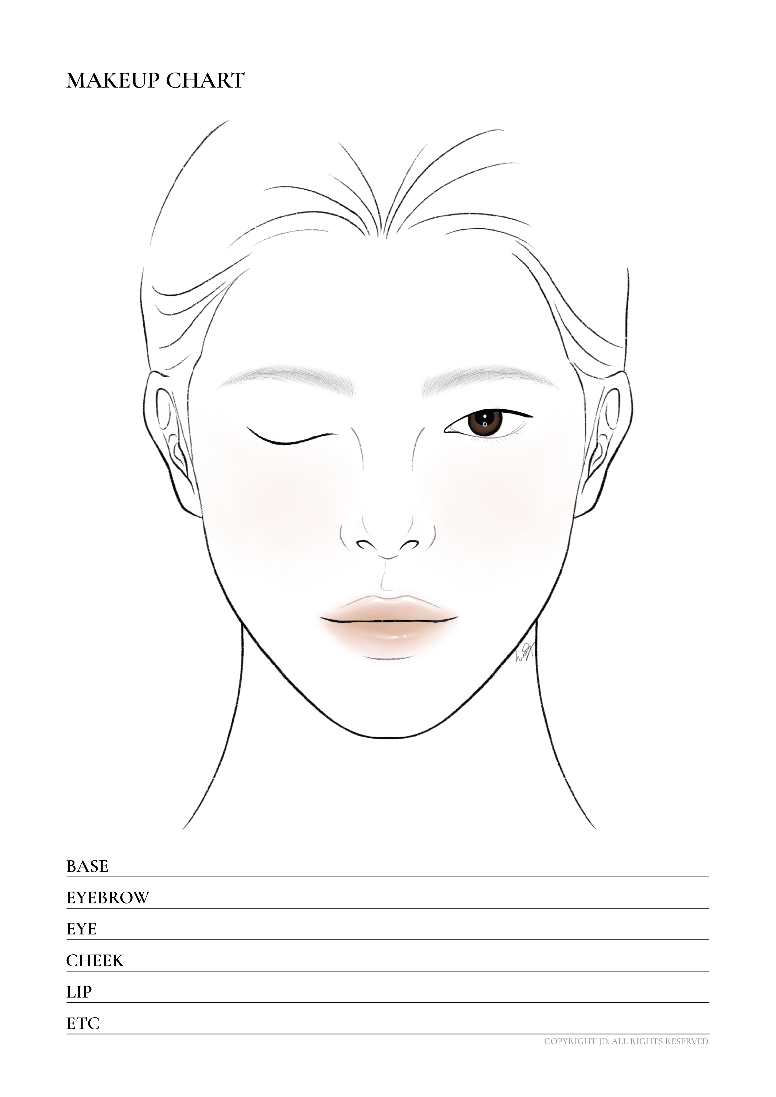 no01-2 man basic face chart