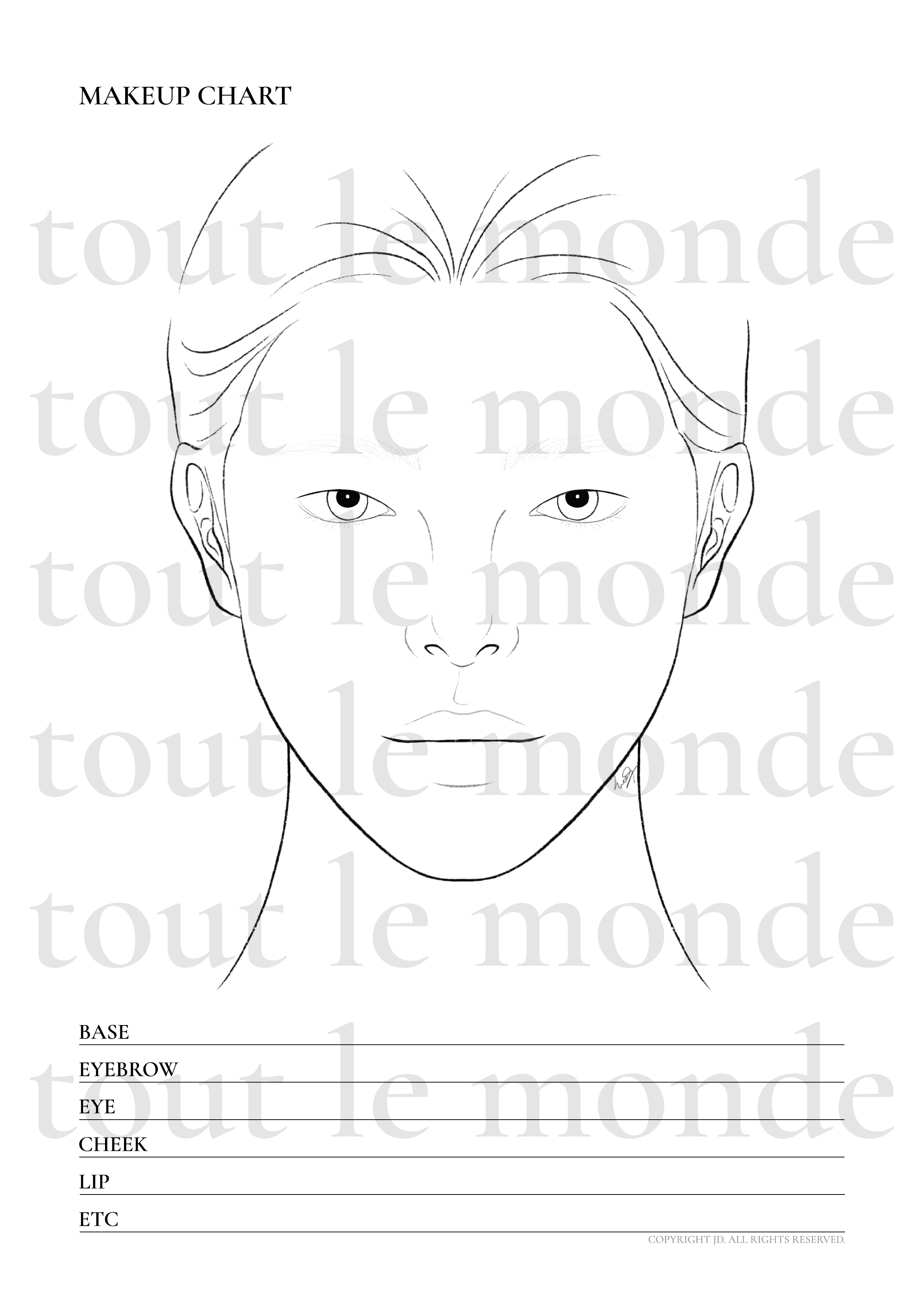 no01-1 man basic face chart